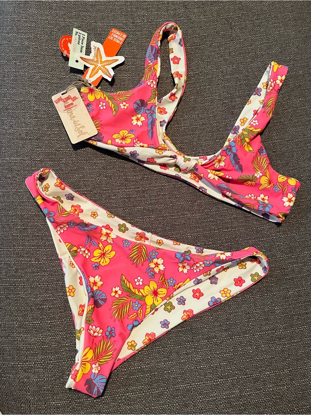 Cabana del Sol reversible Floral Two-Piece Bikini Set